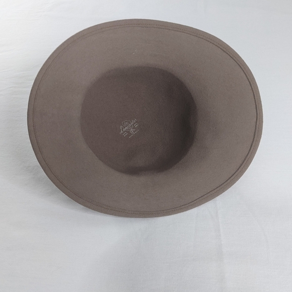 VTG Lancaster Wool Rounded Pencil Rin Felted Tan Cream Gray Hat - Picture 5 of 5